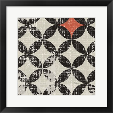 Framed Geometric Patchwork Puree Pumpkin Square V Print