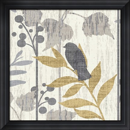Framed Garden Leaves Square VI Print