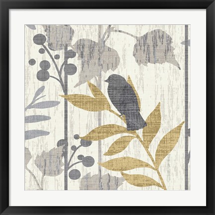 Framed Garden Leaves Square VI Print