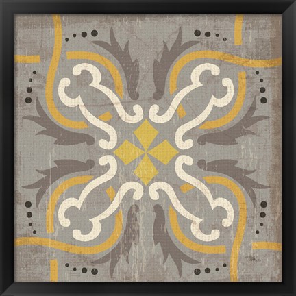 Framed Golden Glow Square XV Print