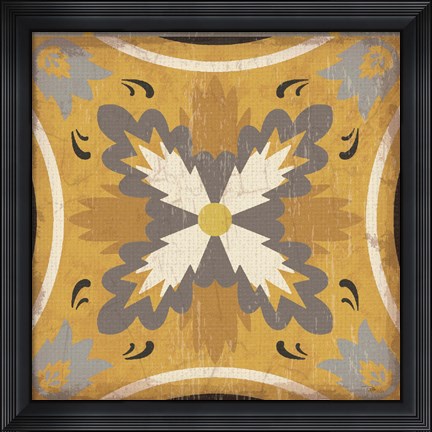 Framed Golden Glow Square XVIII Print