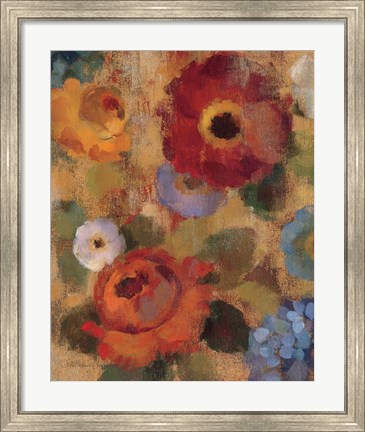 Framed Jacquard Floral II Crop Print