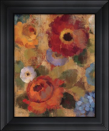 Framed Jacquard Floral II Crop Print