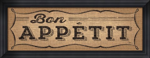 Framed La Cuisine Burlap I Print