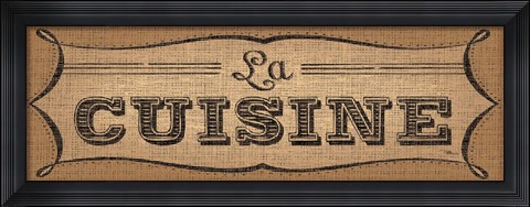 Framed La Cuisine Burlap II Print