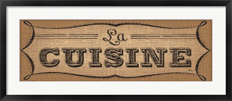 Framed La Cuisine Burlap II Print