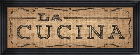 Framed La Cuisine Burlap III Print