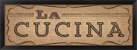 Framed La Cuisine Burlap III Print