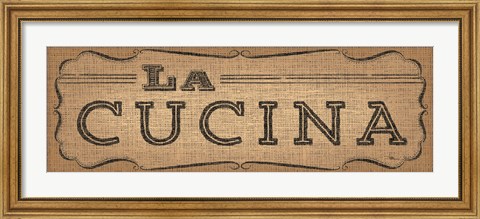 Framed La Cuisine Burlap III Print