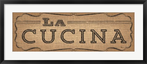 Framed La Cuisine Burlap III Print