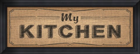 Framed La Cuisine Burlap IV Print