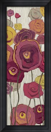 Framed Lemongrass in Plum Panel I Print