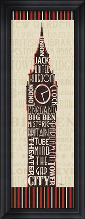 Framed London City Words II Border Print