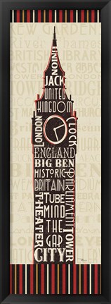 Framed London City Words II Border Print