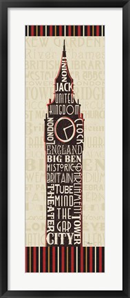 Framed London City Words II Border Print