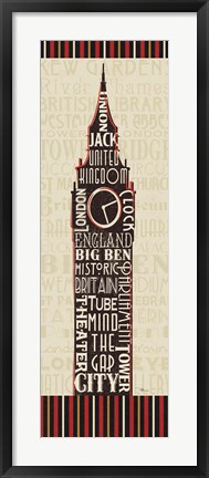 Framed London City Words II Border Print