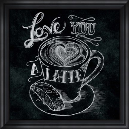 Framed Love You a Latte  No Border Square Print