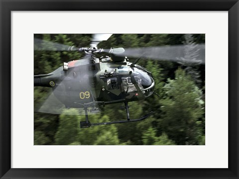 Framed MBB Bo 105 helicopter of the Swedish Air Force Print
