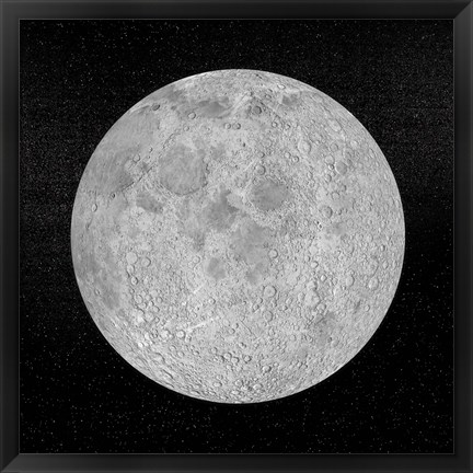 Framed Artists concept of a full moon in the universe at night Print