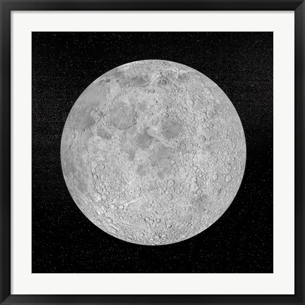 Framed Artists concept of a full moon in the universe at night Print