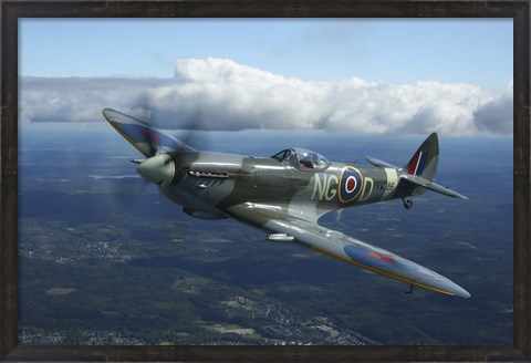Framed Supermarine Spitfire MkXVI fighter warbird of the Royal Air Force Print