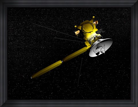 Framed Cassini spacecraft in orbit Print