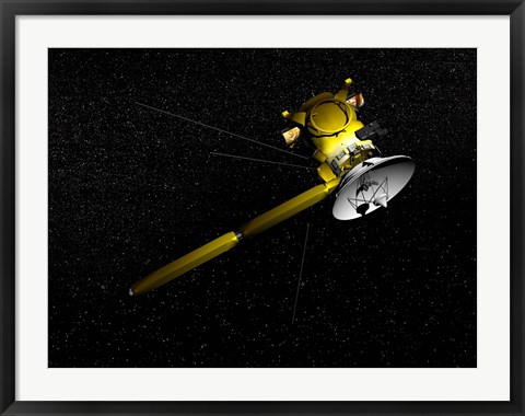 Framed Cassini spacecraft in orbit Print