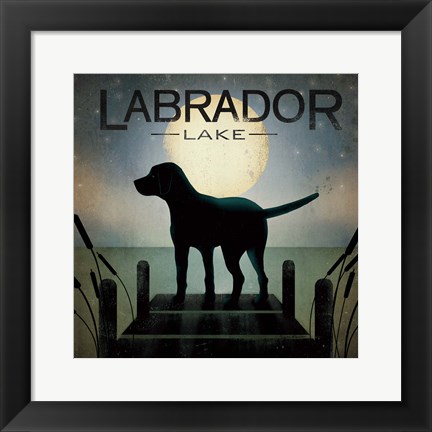 Framed Moonrise Black Dog Print