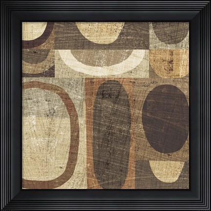 Framed Modern Geometric Neutral I Print