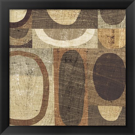 Framed Modern Geometric Neutral I Print