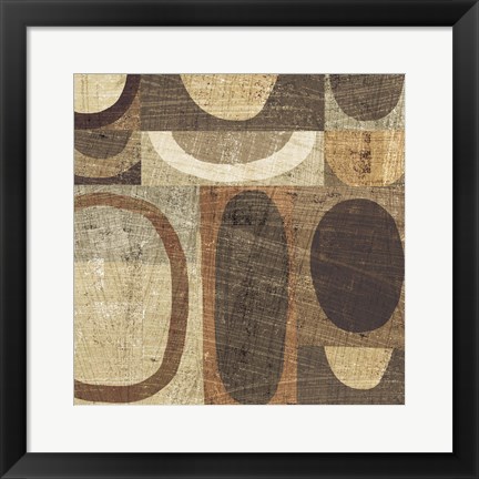 Framed Modern Geometric Neutral I Print