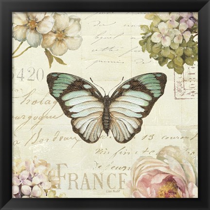 Framed Marche de Fleurs Butterfly II Print