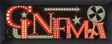 Framed Movie Lights I Print