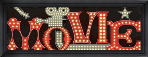 Framed Movie Lights II Print