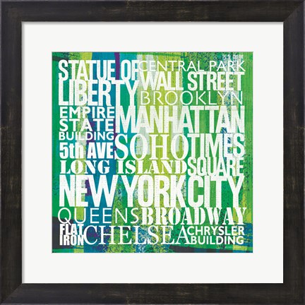 Framed New York City Life Patterns I Print