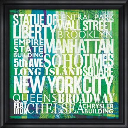 Framed New York City Life Patterns I Print