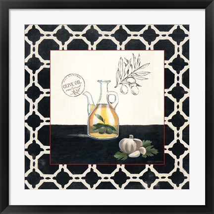 Framed Olive Oil and Garlic Print