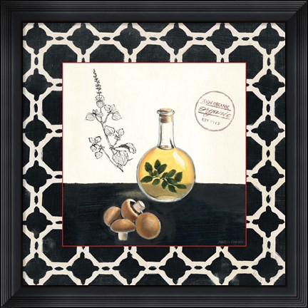 Framed Oregano and Mushrooms Print