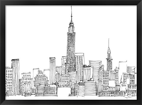 Framed New York Skyline Crop Print