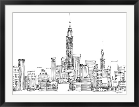 Framed New York Skyline Crop Print