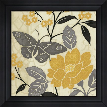 Framed Perfect Petals IV Yellow Print