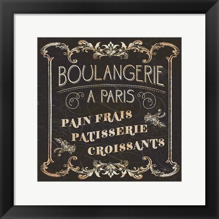Framed Parisian Signs Square I no Border Print