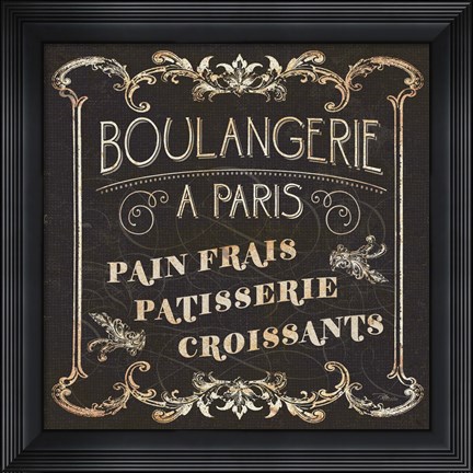 Framed Parisian Signs Square I no Border Print