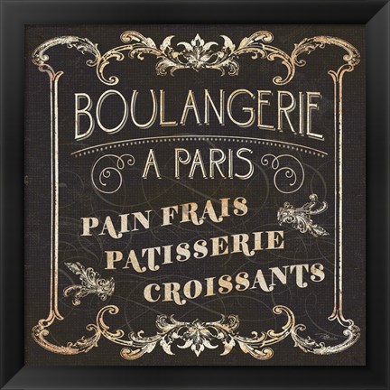 Framed Parisian Signs Square I no Border Print