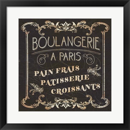 Framed Parisian Signs Square I no Border Print