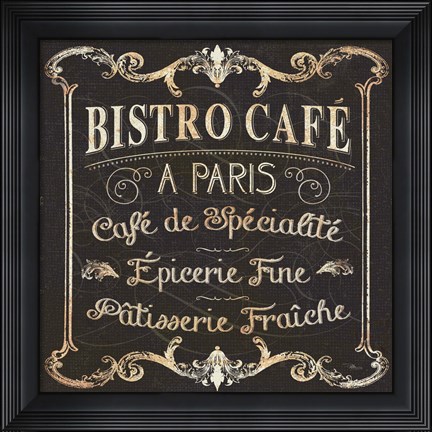 Framed Parisian Signs Square II no Border Print