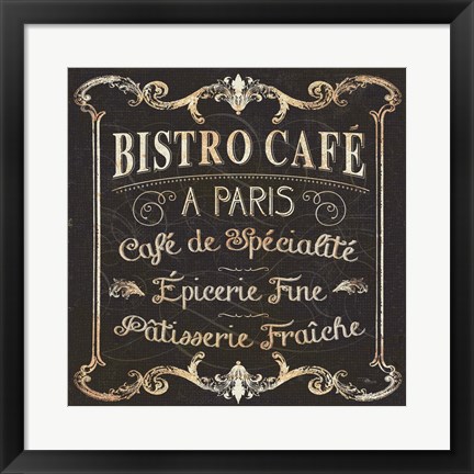 Framed Parisian Signs Square II no Border Print