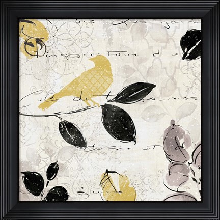 Framed Plume and Motif I Print