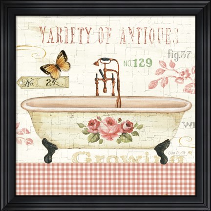 Framed Rose Garden III Sq no Border Print