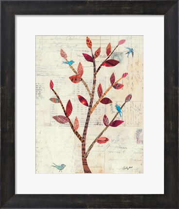 Framed Red Leaf Tree no Border Print